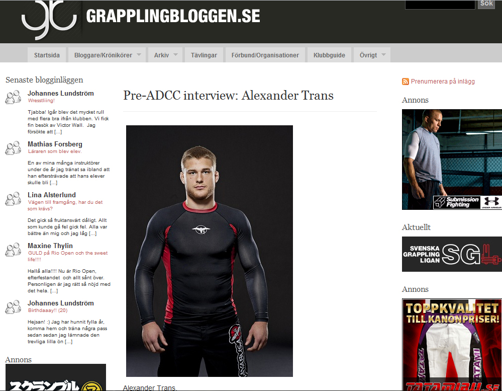 Alexander på Grapplingbloggen.se