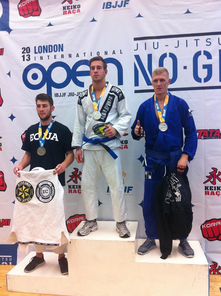 Nicolai Kirk på podiet til London Open BJJ 2013