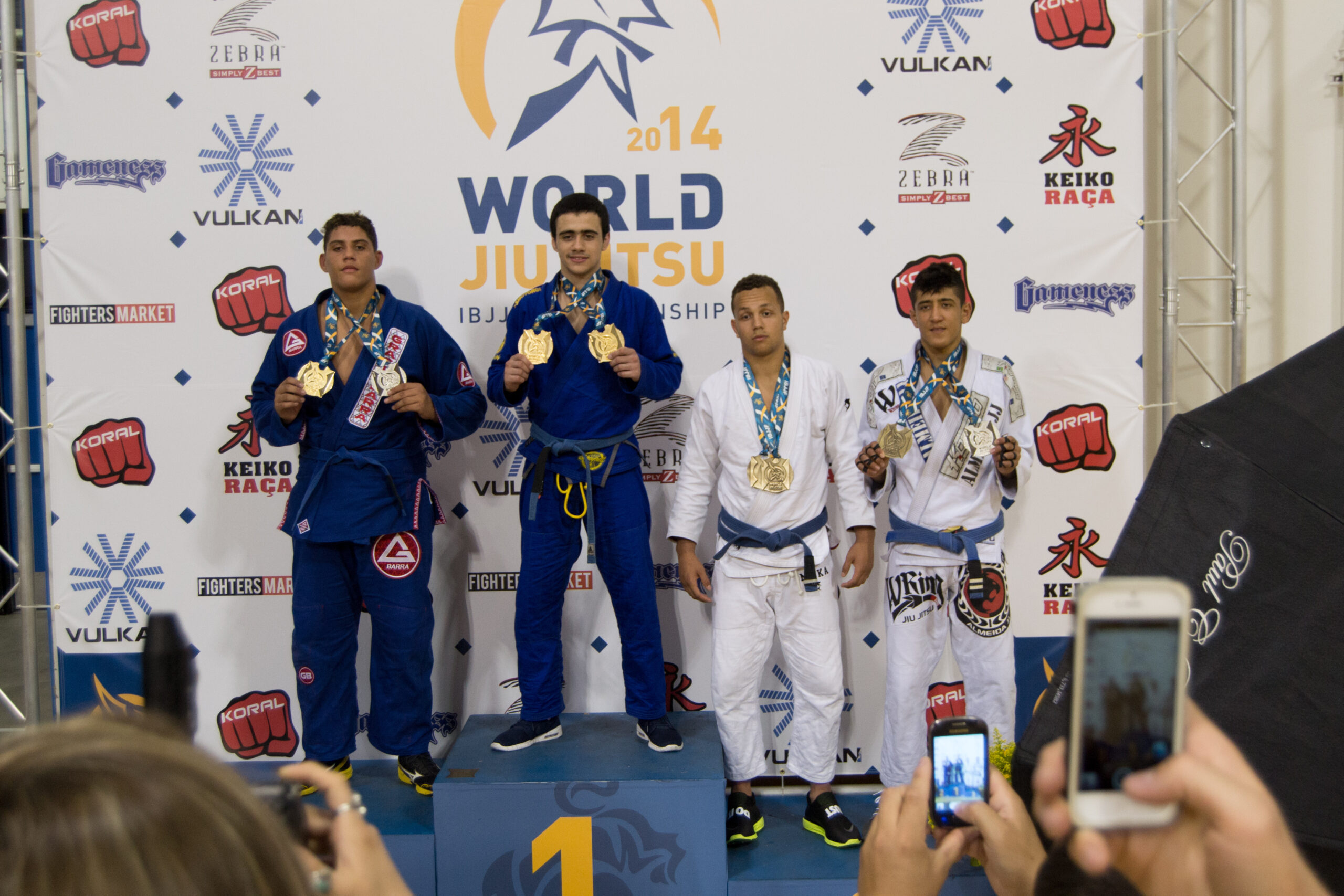 Joshua Manzcak på podiet til VM i BJJ 2014